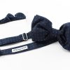 Silk bow tie with pocket handkerchief