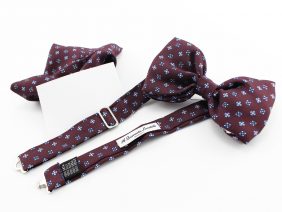 Silk bow tie with pocket handkerchief