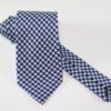 Cravatta tre pieghe in seta twill blu