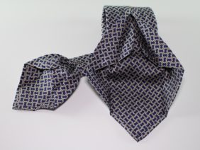 Seven fold silk twill tie - blue