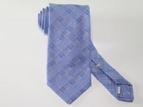 Three Fold jacquard silk tie - light blue