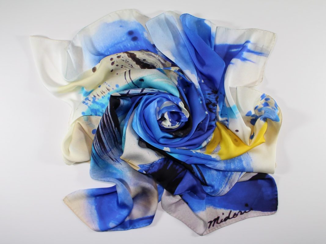 Silk scarf Kirameki by Midori Mccabe