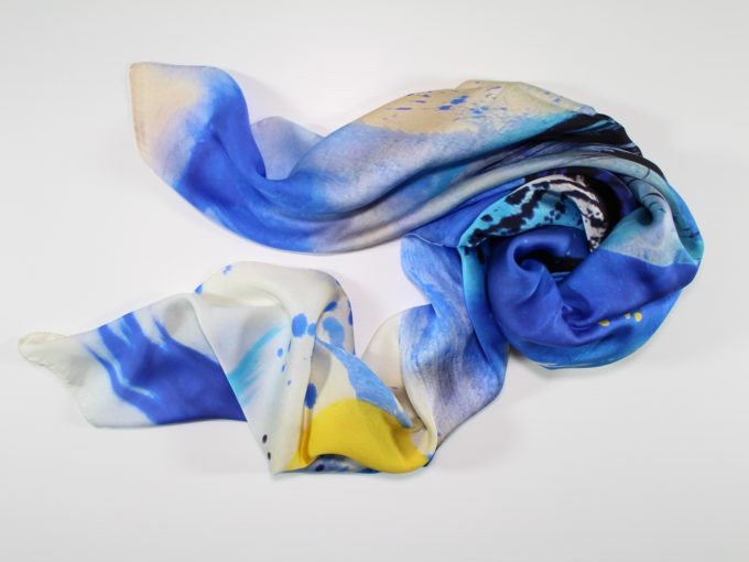 Silk scarf Kirameki by Midori Mccabe