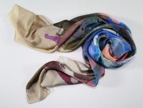 Silk scarf Hummingbird by Midori Mccabe