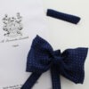 Handmade silk twill bow tie with pocket handkerchief