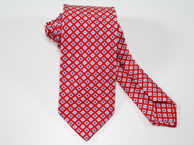 Three Fold Silk Tie red