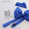 Handmade silk twill bow tie with pocket handkerchief  Silk 100%