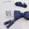 Handmade silk twill bow tie with pocket handkerchief