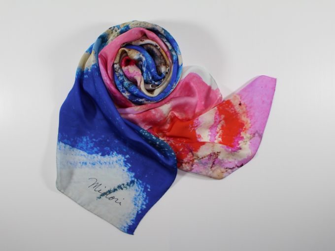 Silk scarf Love by Midori Mccabe