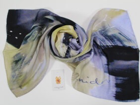 Silk scarf Convergence by Midori Mccabe