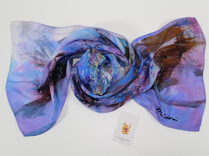 Silk scarf Seven Nights by Midori Mccabe