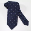 Three fold silk tie blue