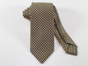 Three fold silk tie yellow 