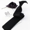 Silk tricot tie with matching handkerchief