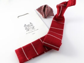 silk tricot tie with matching handkerchief