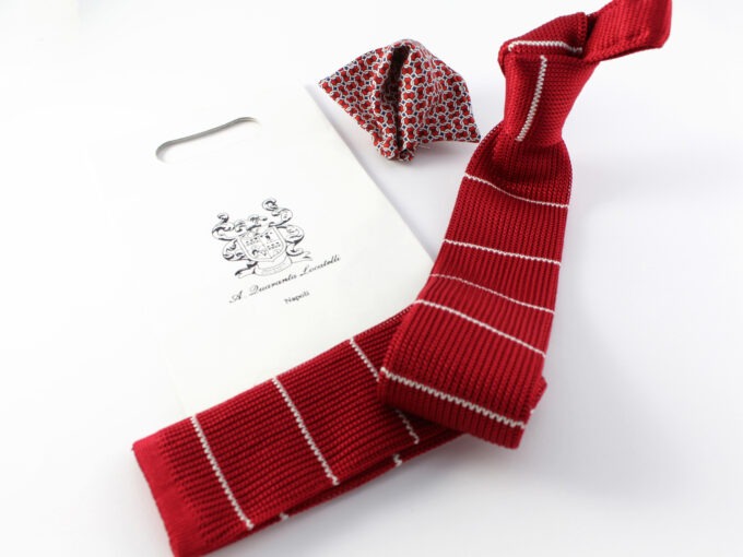 silk tricot tie with matching handkerchief