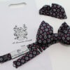 Handmade silk twill bow tie with pocket handkerchief 
